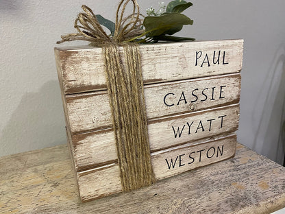 Personalized Rustic Stacked Decor